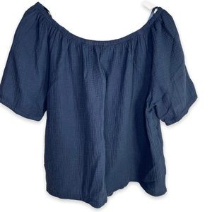 NEW JL Jules & Leopold Blue Off The Shoulder Casual Blouse Plus Size 3X